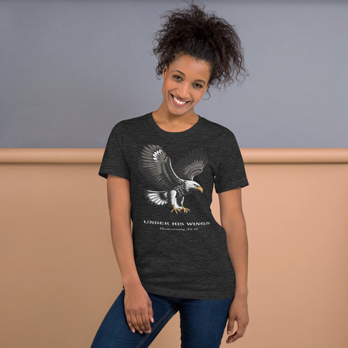 Under His Wings Christian Bible Verse T-Shirt